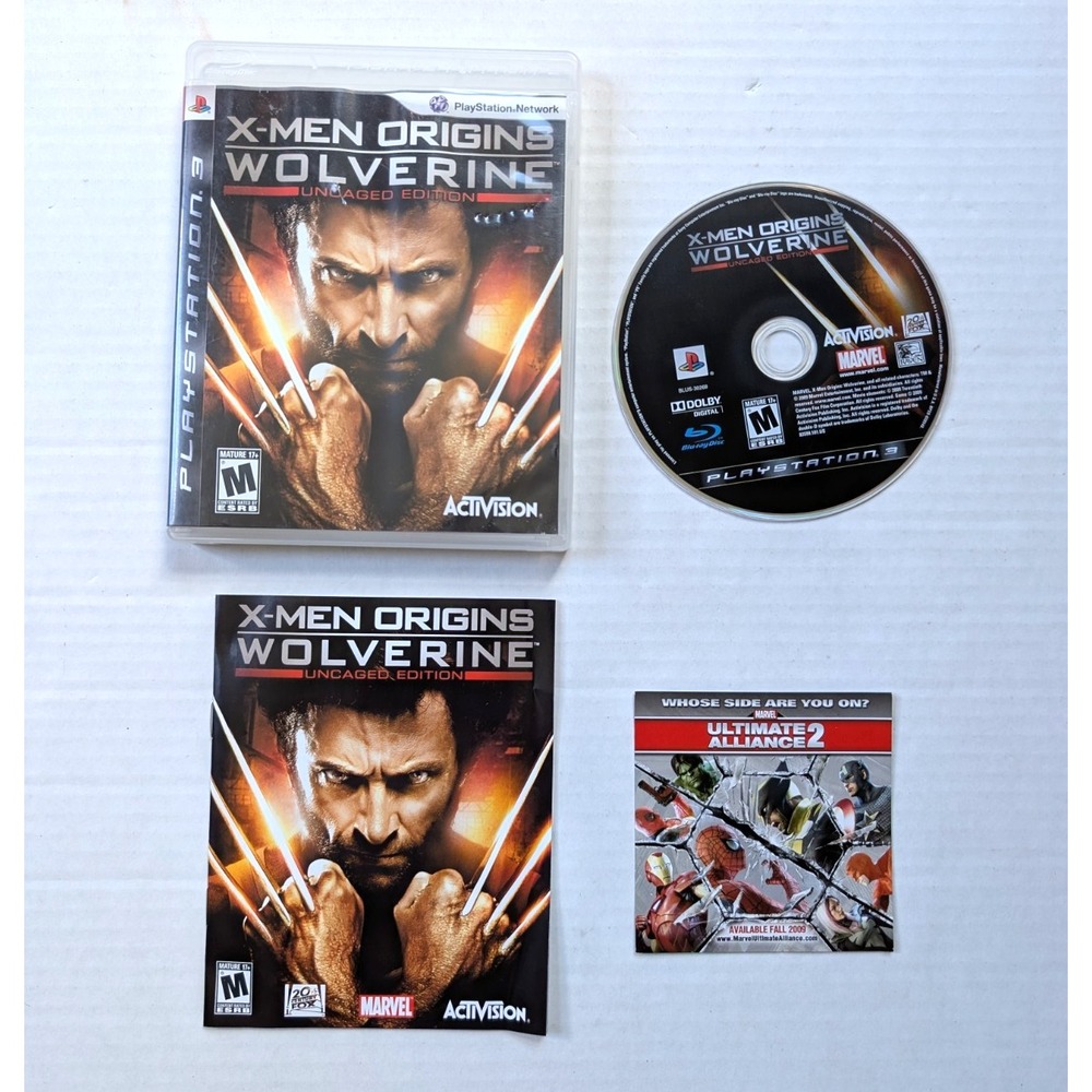 X-Men Wolverine PS3 Uncaged Edition Complete w/ Insert CIB Tested Sony